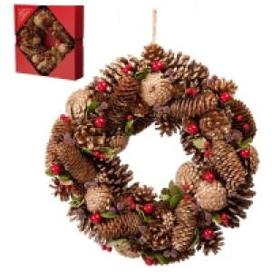 QDStores  Wreath Christmas Decoration Green & Red - 36cm