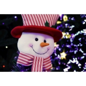 QDStores  Snowman Christmas Tree Topper Decoration White & Red - 33cm