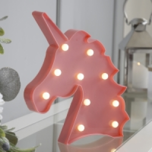 QDStores  LED Christmas Pink Unicorn Head - 26cm