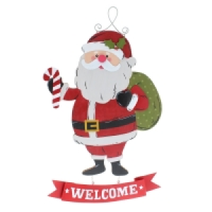 QDStores  Santa Sign Christmas Decoration - 49cm