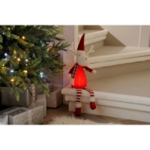 QDStores  LED Christmas Dangly Legs Reindeer With Red Body - 54.5cm