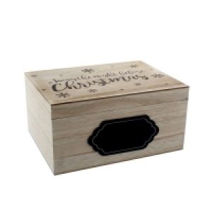 QDStores  Christmas Eve Box Natural with Snow flake Pattern - 28cm