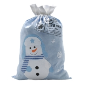 QDStores  Christmas Snowman Sack Blue & White - 85cm