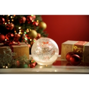 QDStores  Crackle Effect Christmas Light Ball White Indoor 12 LED