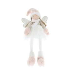 QDStores  Pink Girl With LED Christmas Scarf And Dangly Legs - 56cm