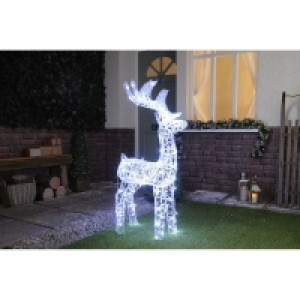QDStores  LED Christmas White Soft Acrylic Reindeer - 115cm