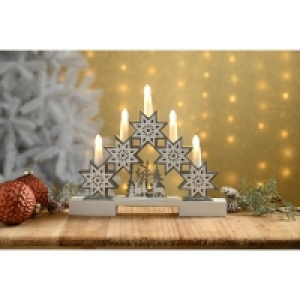 QDStores  LED Christmas Star And Reindeer Candle Bridge - 30cm