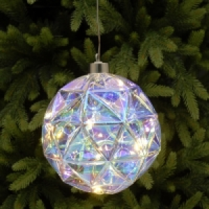 QDStores  Diamond Bauble Christmas Light Warm White Indoor 10 LED