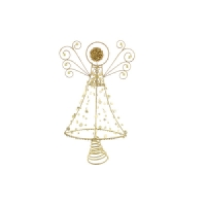 QDStores  Angel Christmas Tree Topper Decoration Gold - 30cm
