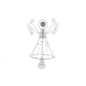 QDStores  Angel Christmas Tree Topper Decoration Silver - 30cm