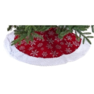 QDStores  90cm Christmas Tree Skirt Polyester Red