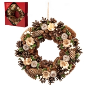 QDStores  Wreath Christmas Decoration Green & Gold - 36cm