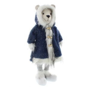 QDStores  Polar Bear Christmas Decoration White & Blue - 47cm