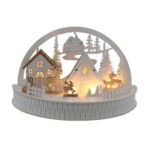 QDStores  5 LED Wooden Reindeer Scene 30cm