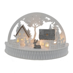 QDStores  5 LED Wooden Village Scene 30cm