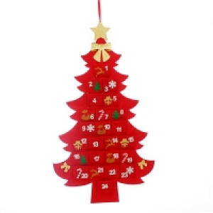 QDStores  Xmas Tree Advent Calendar Christmas Decoration Red - 89cm