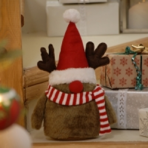QDStores  Reindeer Gonk Christmas Decoration Brown - 35cm