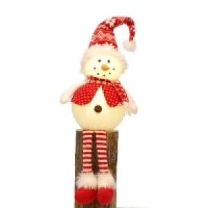 QDStores  LED Snowman Christmas Decoration White & Red - 86cm