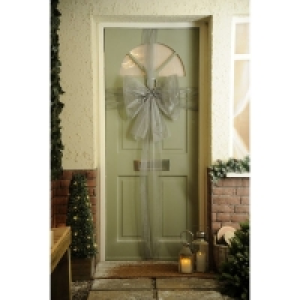 QDStores  Door Ribbon Christmas Decoration Silver - 900cm