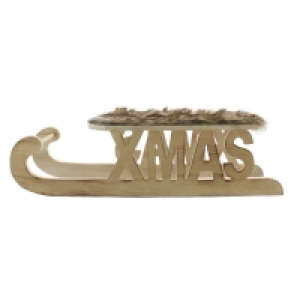 QDStores  Sleigh Christmas Decoration Natural - 40cm