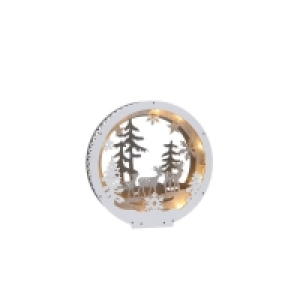QDStores  LED Christmas Reindeer Forest Scene - 28cm