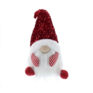 QDStores  Gonk Christmas Decoration Red with Sequin Pattern - 38cm
