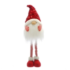 QDStores  Gonk Christmas Decoration Red with Sequin Pattern - 56cm