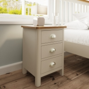 Westbridge Bedside Table Oak Grey 3 Drawers £125.00