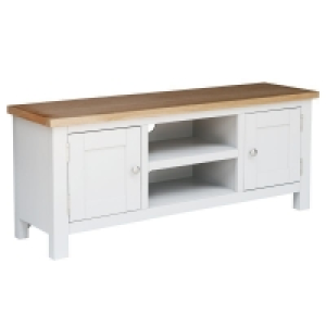 Lucerne Large TV Unit Oak White 2 Doors 2 Shelves £124.00