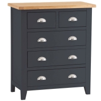 QDStores  Aurora Midnight Chest of Drawers Oak 5 Drawers