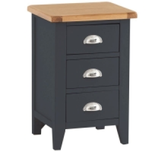 QDStores  Aurora Midnight Bedside Table Oak 3 Drawers