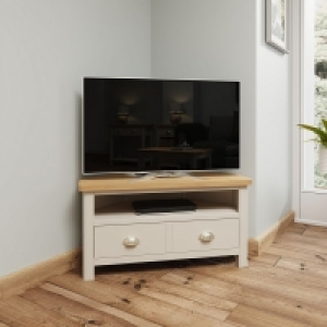 QDStores  Westbridge TV Unit Oak Grey 1 Shelf 1 Drawer