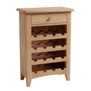 QDStores  Oxford Oak Wine Rack Natural 4 Shelves 1 Drawer