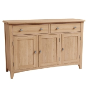 QDStores  Oxford Oak Large Sideboard Natural 2 Doors 2 Drawers