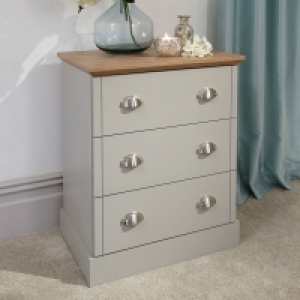 QDStores  Kendal Chest of Drawers Grey 3 Drawers