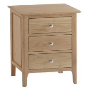 QDStores  Bayview Bedside Oak 3 Drawers Extra Large