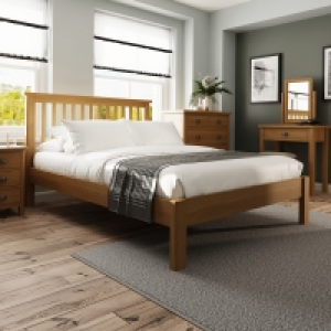 QDStores  Rutland Double Bed Oak Natural 5 x 7ft