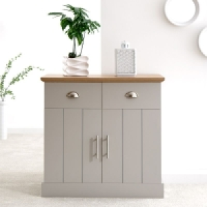 QDStores  Kendal Sideboard Grey 2 Doors 4 Shelves 2 Drawers