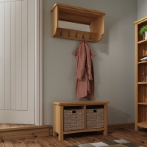 QDStores  Rutland Wall Rack Oak Natural
