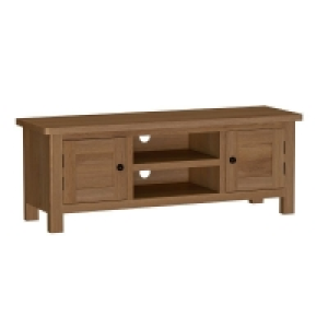 QDStores  Rutland TV Unit Oak Natural 2 Shelves 2 Doors
