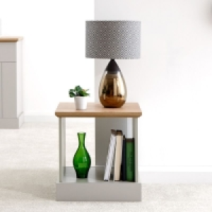 QDStores  Kendal Side Table Grey 1 Shelf