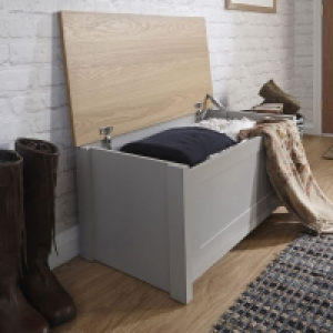 QDStores  Lancaster Ottoman Wood Grey 1 Door
