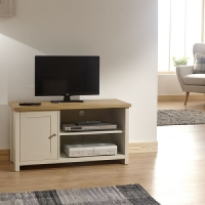 QDStores  Lancaster TV Unit Cream 2 Shelves 1 Door