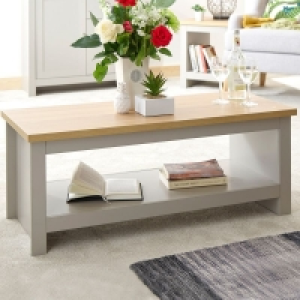 QDStores  Lancaster Coffee Table Grey 1 Shelf