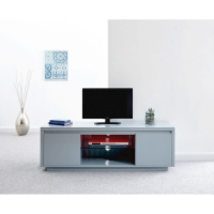 QDStores  Polar TV Unit Grey 2 Shelves 2 Doors