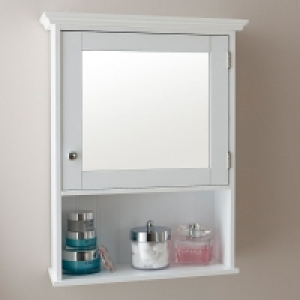 QDStores  Colonial Bathroom Cabinet White 1 Door 3 Shelves