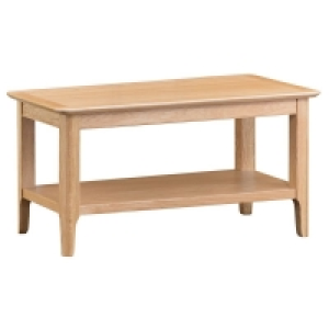 QDStores  Bayview Coffee Table Oak 1 Shelf