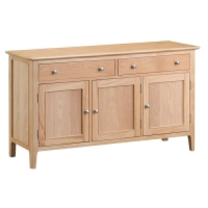 QDStores  Bayview Sideboard Oak 3 Door 2 Drawer