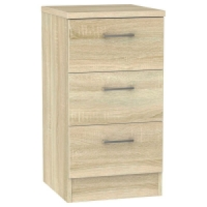 QDStores  Elmsett Slim Chest of Drawers Natural 3 Drawers