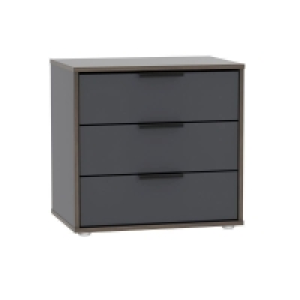 QDStores  Drayton Chest of Drawers Grey 3 Drawers